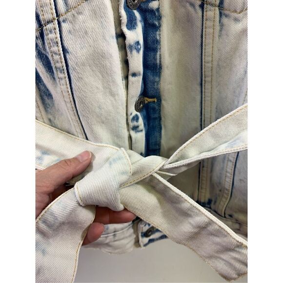 Bardot Oversize Tie Dye Denim Jacket Size 4 - Picture 8 of 15